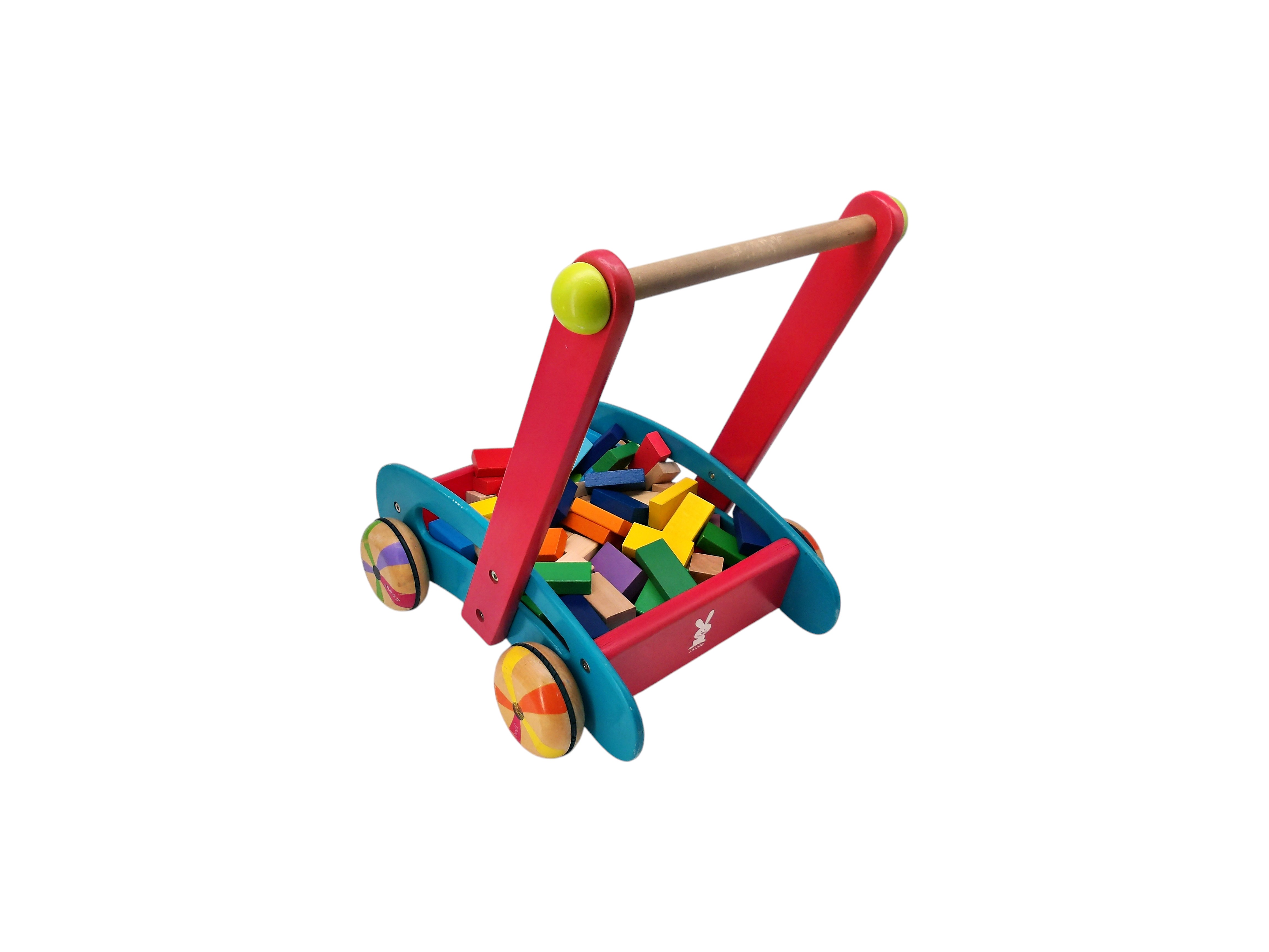 Chariot de marche et cubes en bois Très bon état - Vue 2 - 